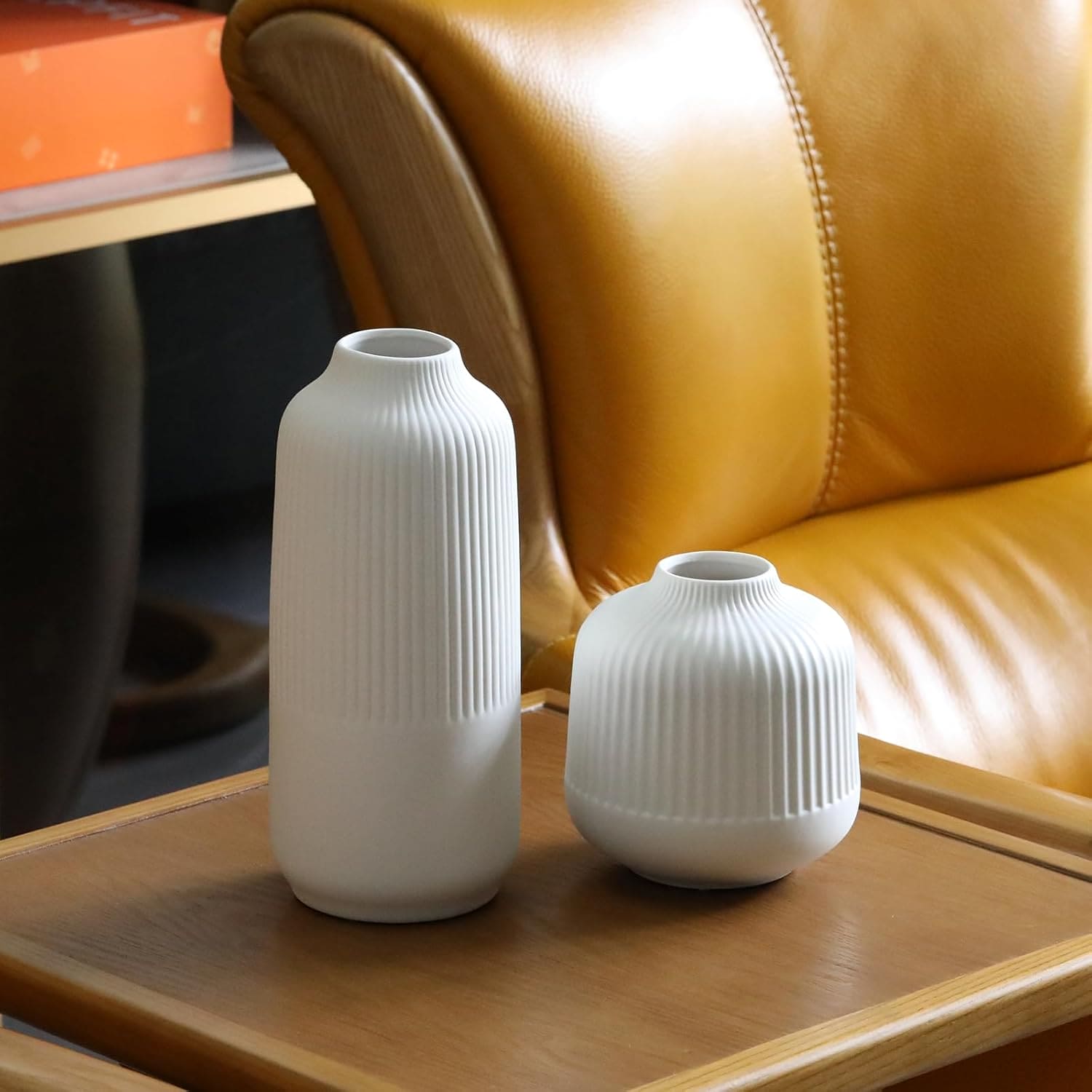 White Ceramic Vase for Flowers