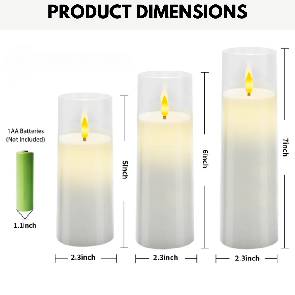 Led Flameless Candles - Pack of 9