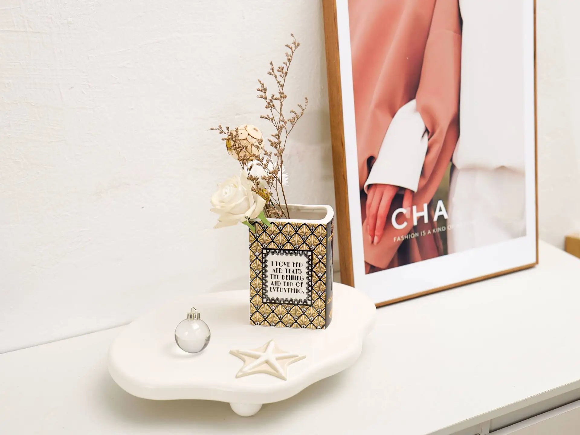 Ceramic Flowers Book Vase