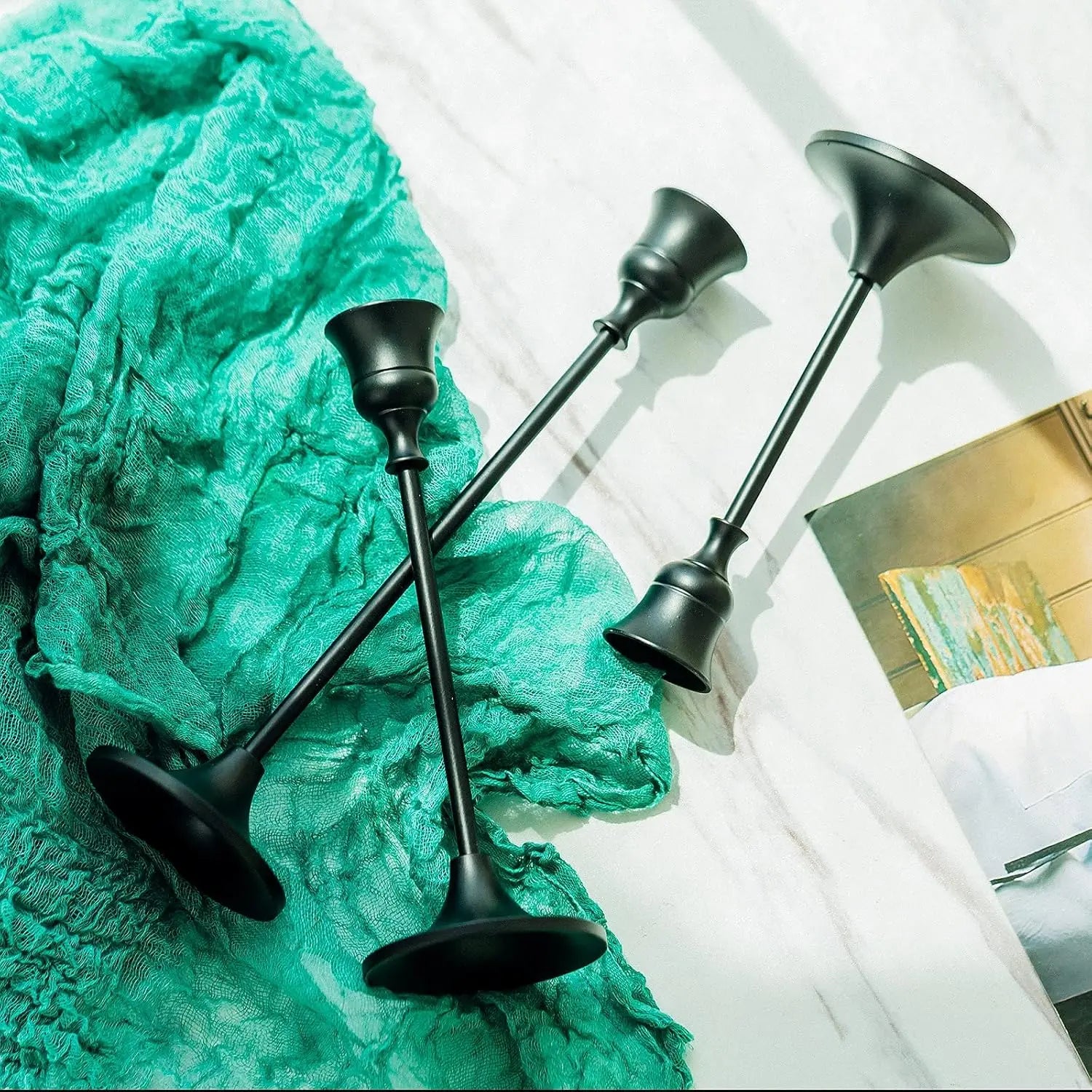 Vintage Metal Candle Holders Set of 3