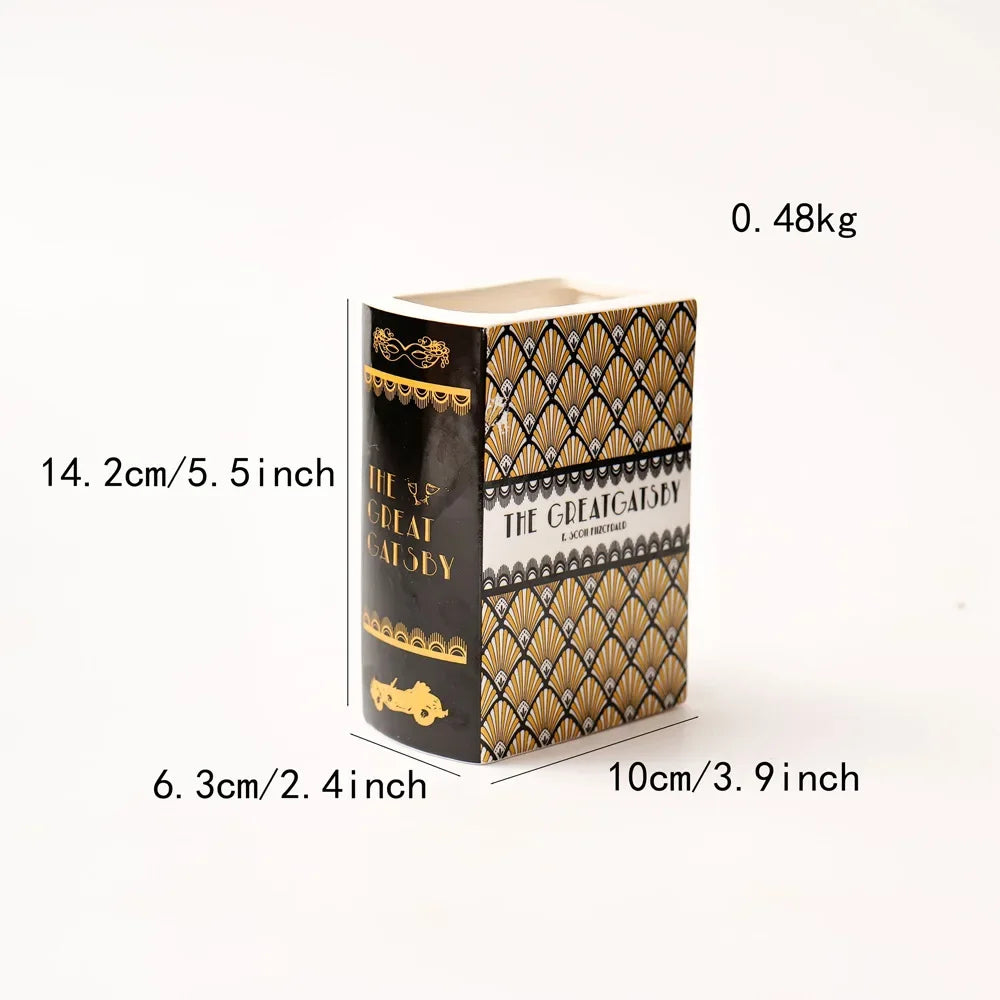 Ceramic Flowers Book Vase