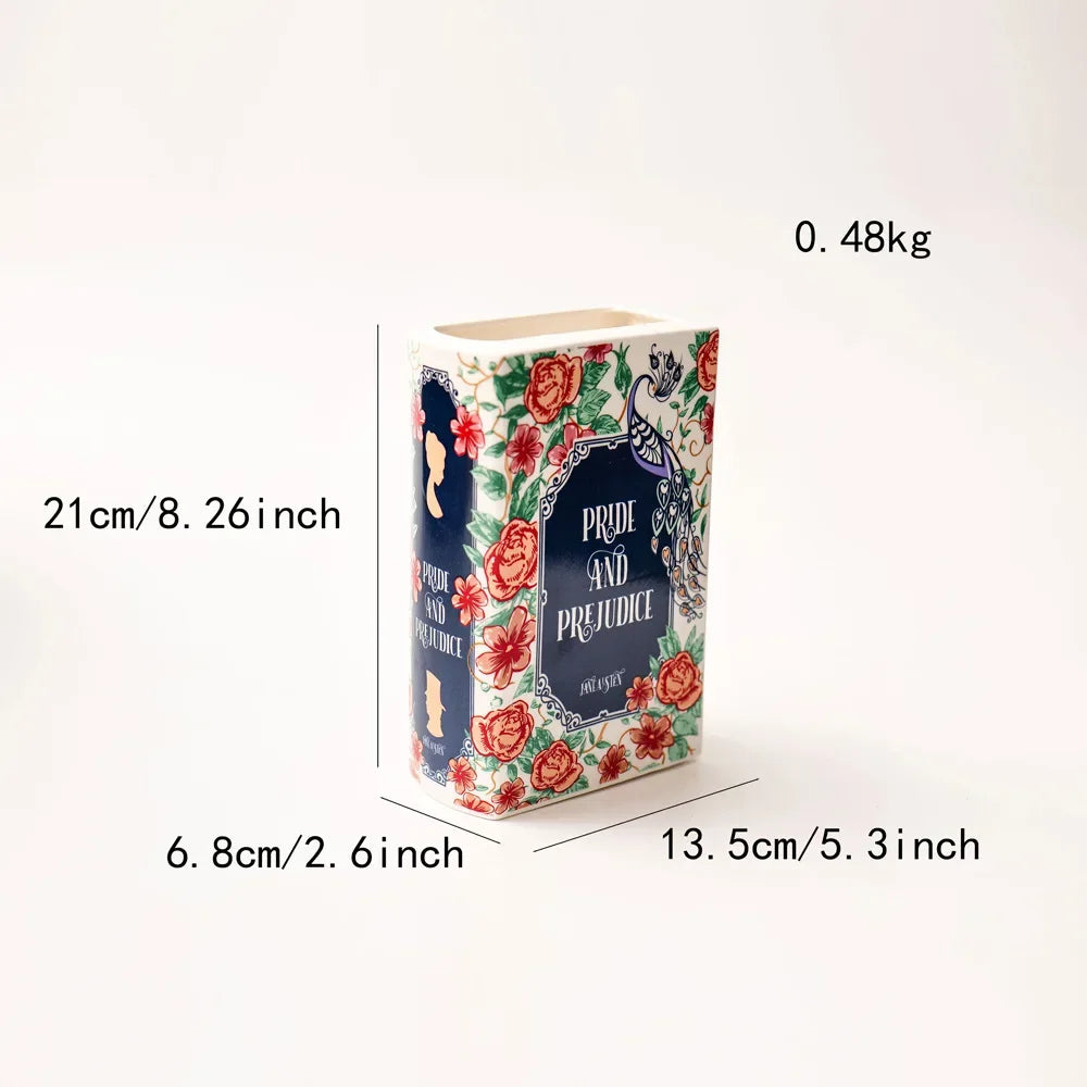 Ceramic Flowers Book Vase