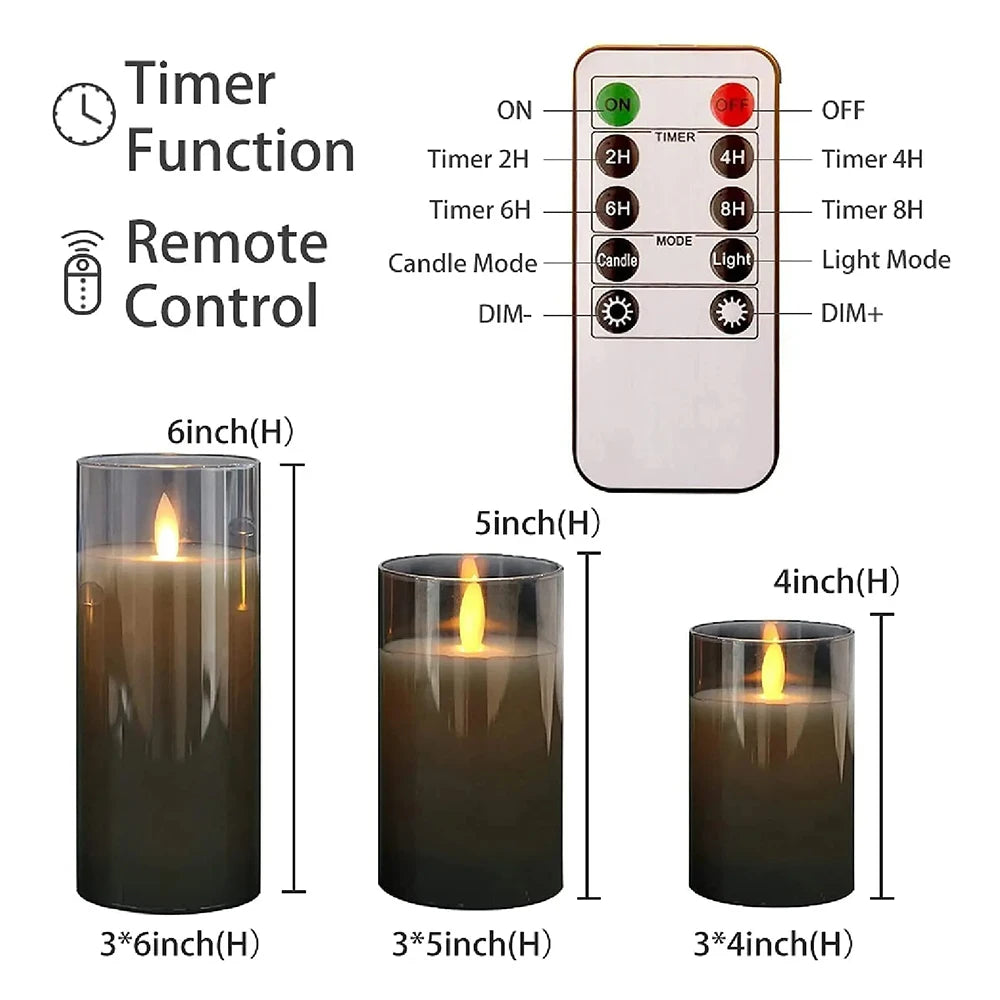 LED Flameless Candle Set of 3