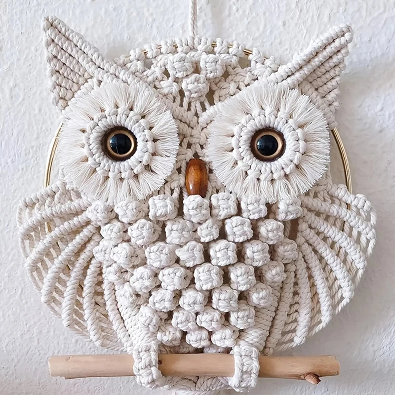 Hand-Woven Owl Tapestry