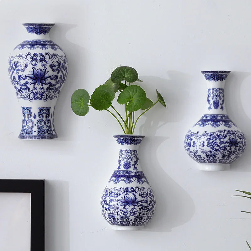 Blue and White Ceramic Vase 1-PC