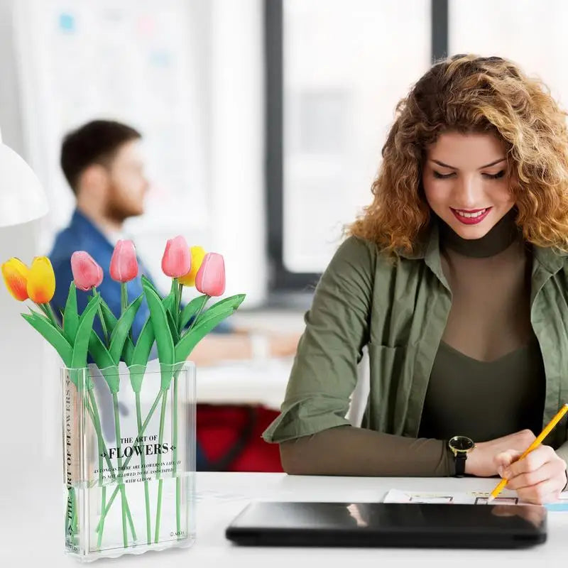 Clear Acrylic Book Vase