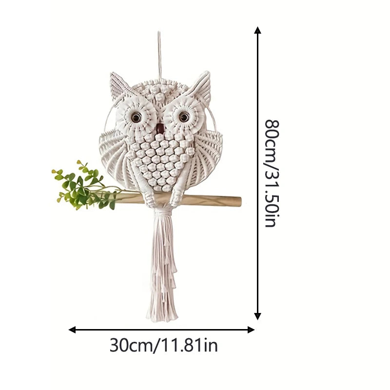 Hand-Woven Owl Tapestry