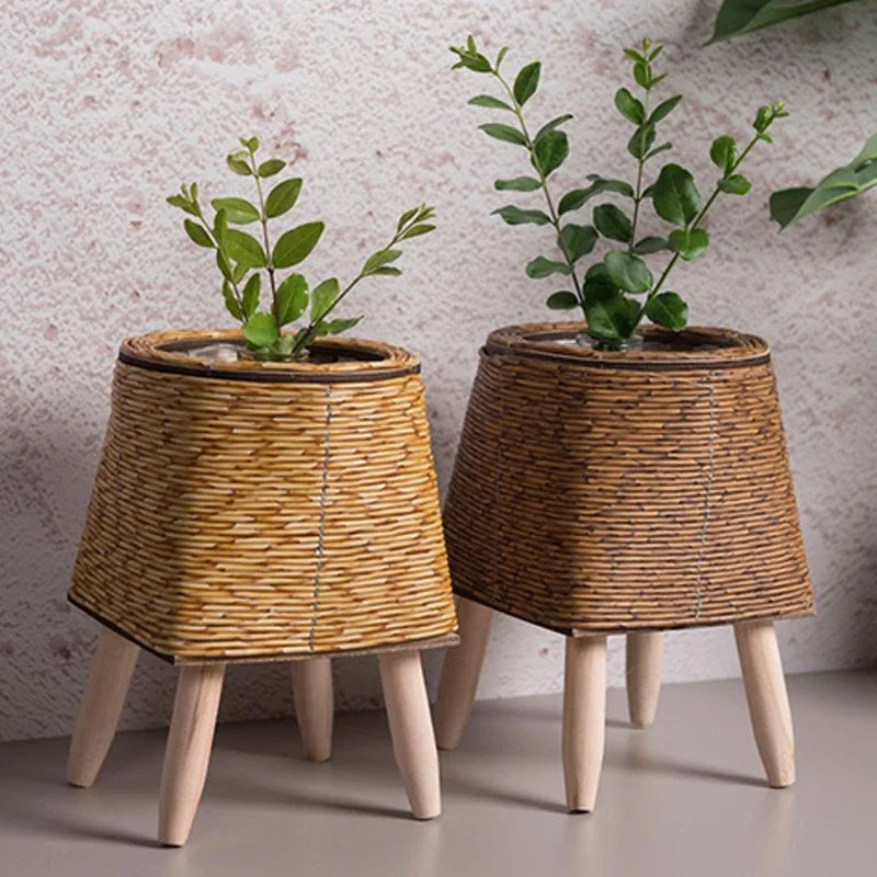 Nordic Rattan Flower Pot