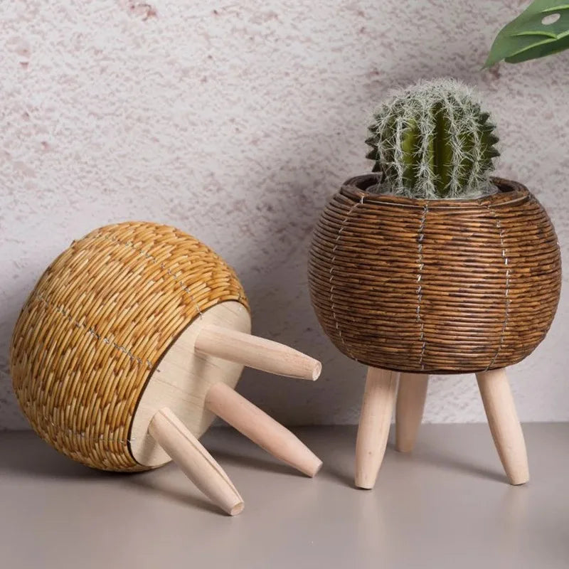 Handmade Rattan Flower Pot