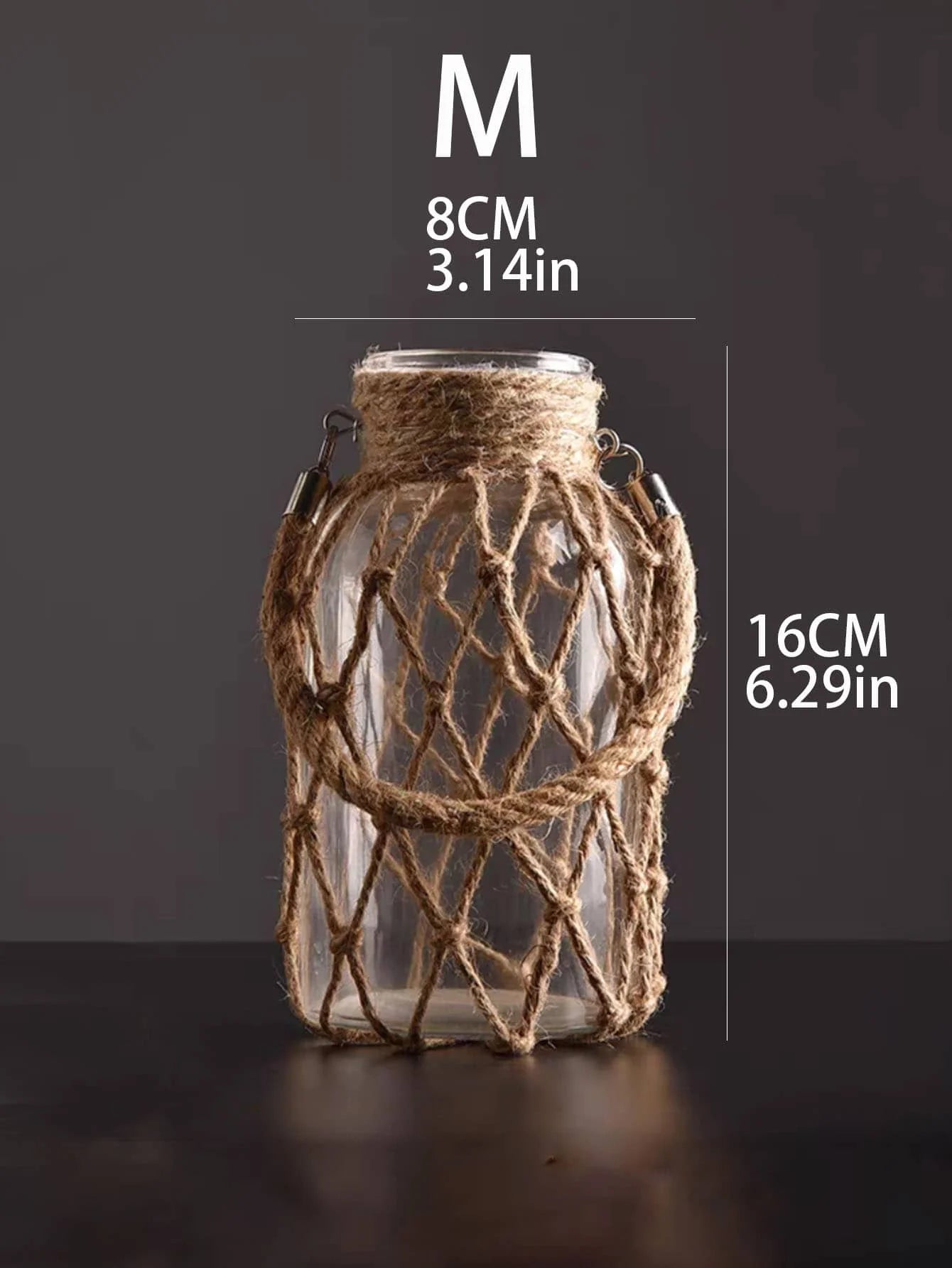 Glass Vase with Rope