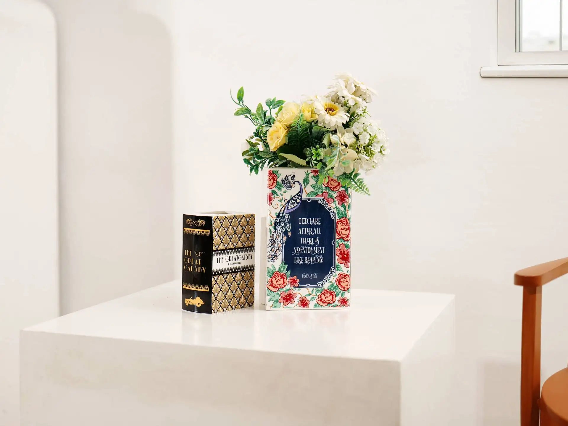 Ceramic Flowers Book Vase