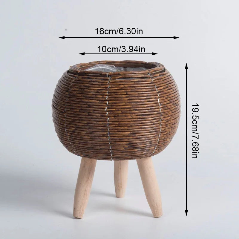 Nordic Rattan Flower Pot