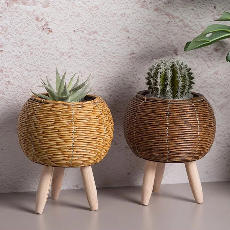 Nordic Rattan Flower Pot