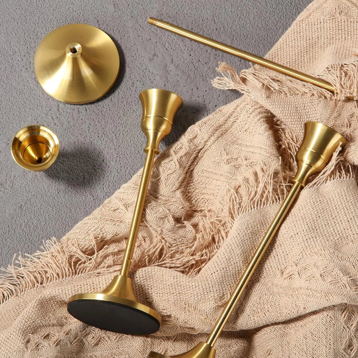 Vintage Metal Candle Holders Set of 3