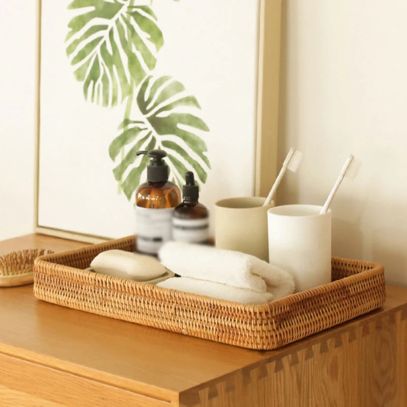 Handwoven Rattan Storage Basket
