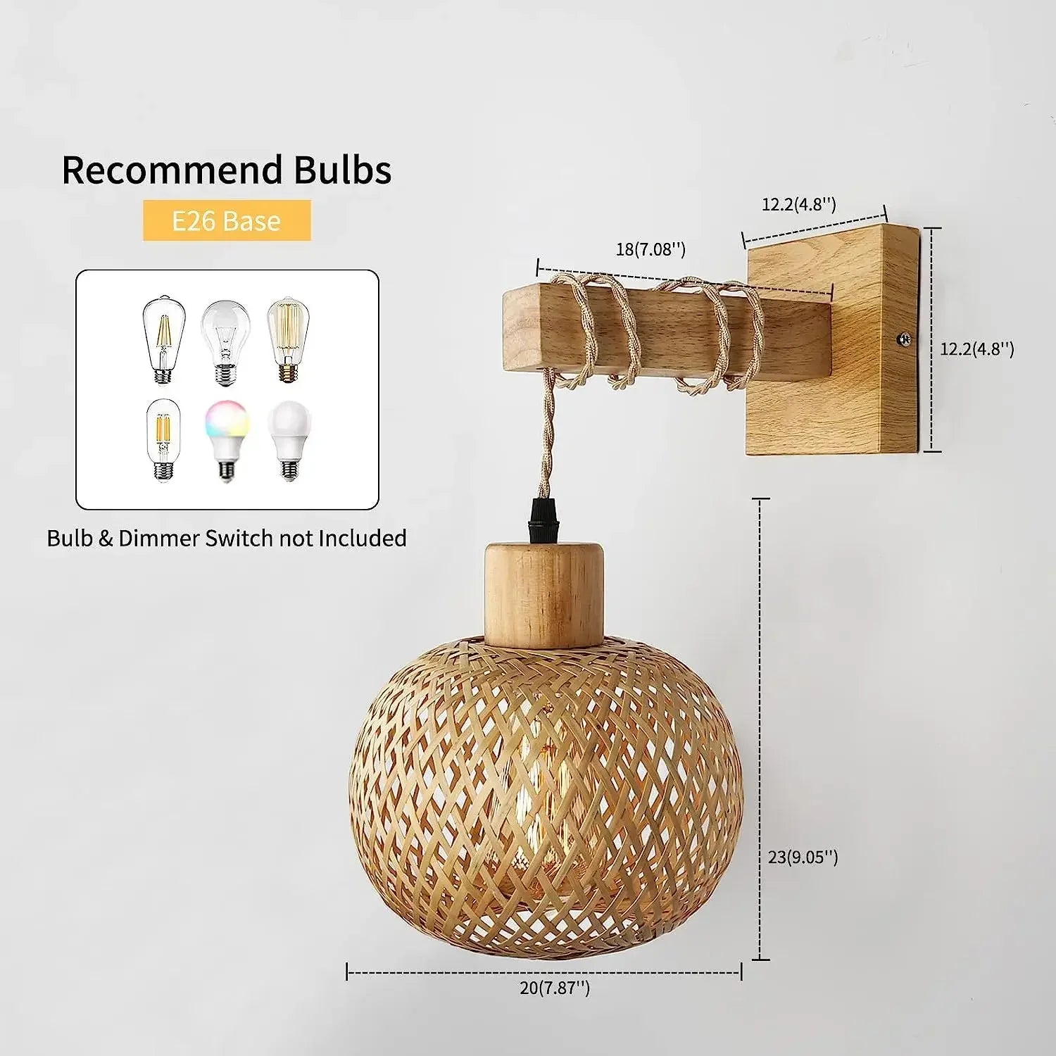Hand-Woven Bamboo Wall Lamp