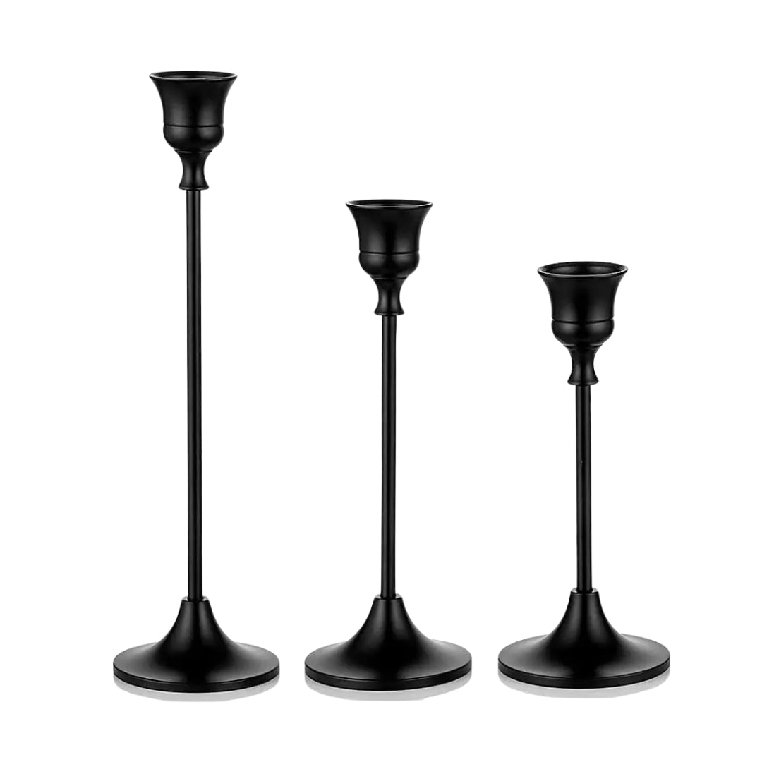 Vintage Metal Candle Holders Set of 3