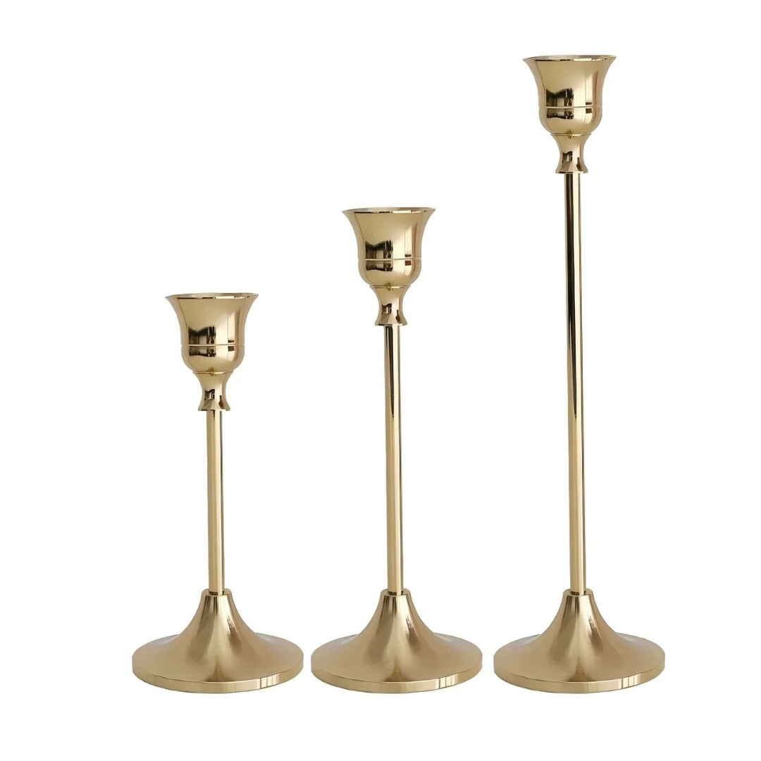 Vintage Metal Candle Holders Set of 3