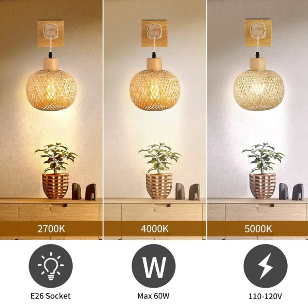 Hand-Woven Bamboo Wall Lamp
