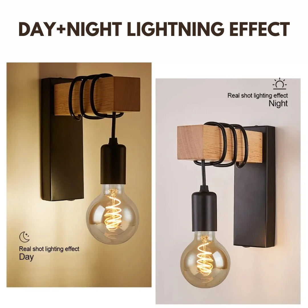 Retro Wood Led Wall Lamp