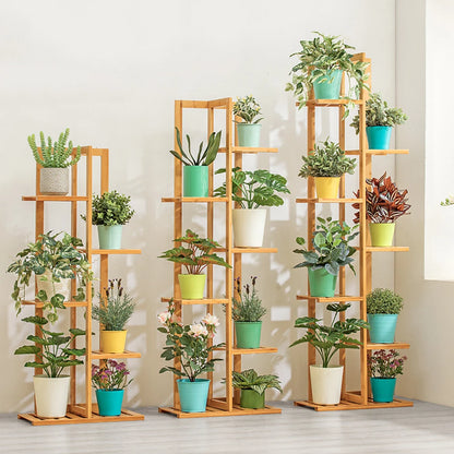 Bamboo Plant Stand for Indoor Outdoor