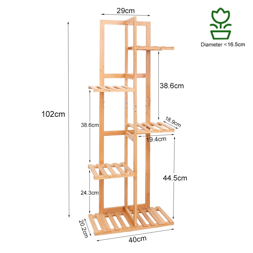 Bamboo Plant Stand for Indoor Outdoor