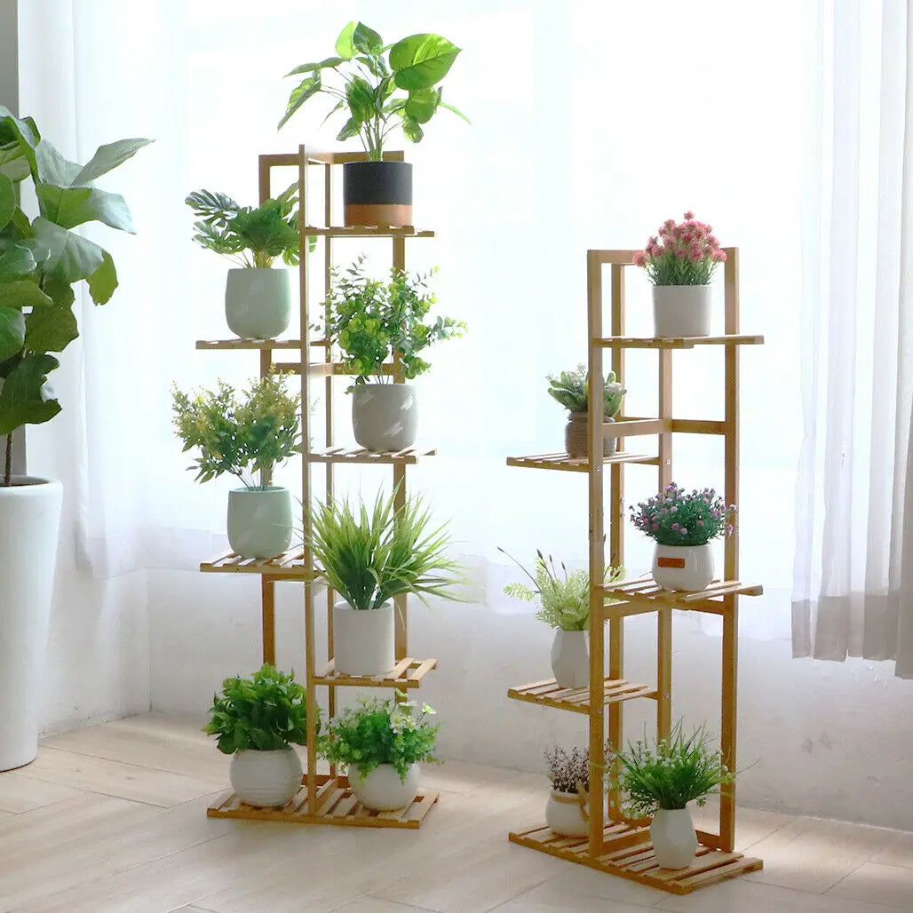 Bamboo Plant Stand for Indoor Outdoor