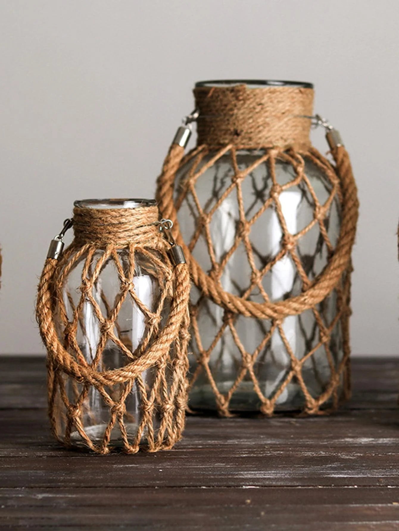 Glass Vase with Rope