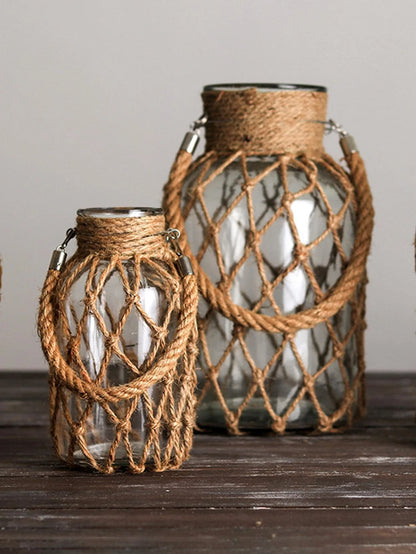 Glass Vase with Rope