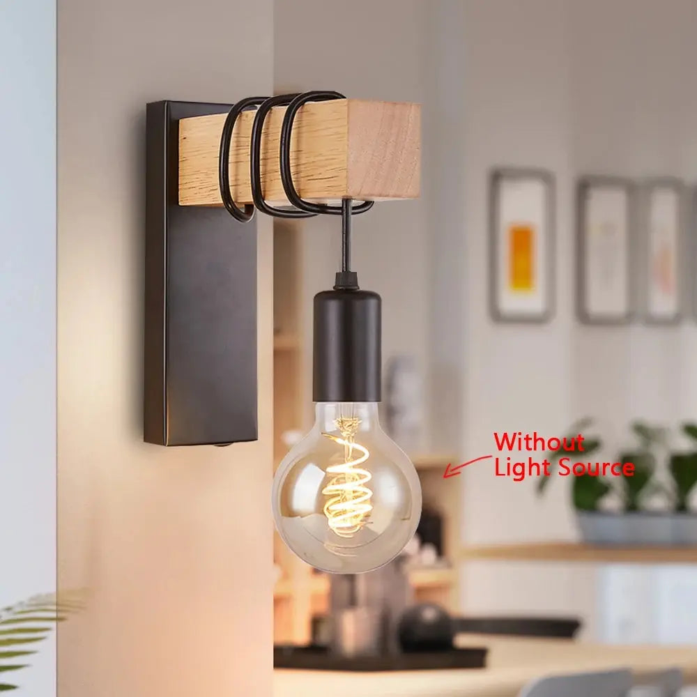 Retro Wood Led Wall Lamp