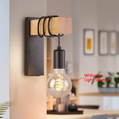 Retro Wood Led Wall Lamp