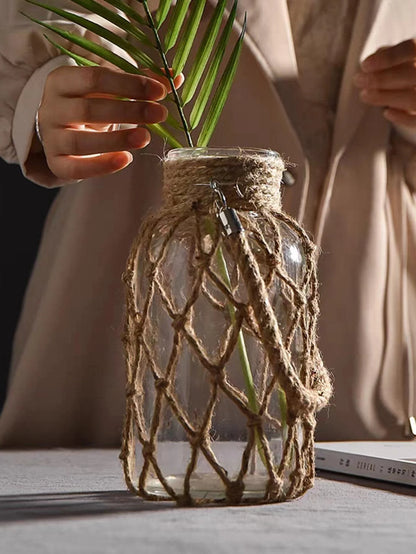 Glass Vase with Rope