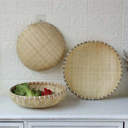 Bamboo Woven Dustpan Storage Basket Bamboo Product Basket Storage Basket Wash Vegetables Drain Water To Rice Basket Fruit Basket