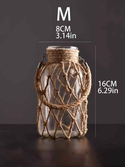Glass Vase with Rope