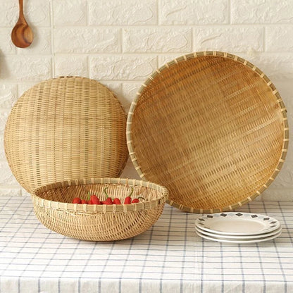 Bamboo Woven Dustpan Storage Basket Bamboo Product Basket Storage Basket Wash Vegetables Drain Water To Rice Basket Fruit Basket