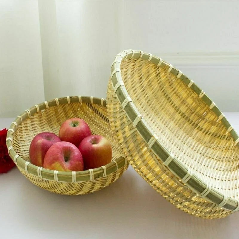 Bamboo Woven Dustpan Storage Basket Bamboo Product Basket Storage Basket Wash Vegetables Drain Water To Rice Basket Fruit Basket