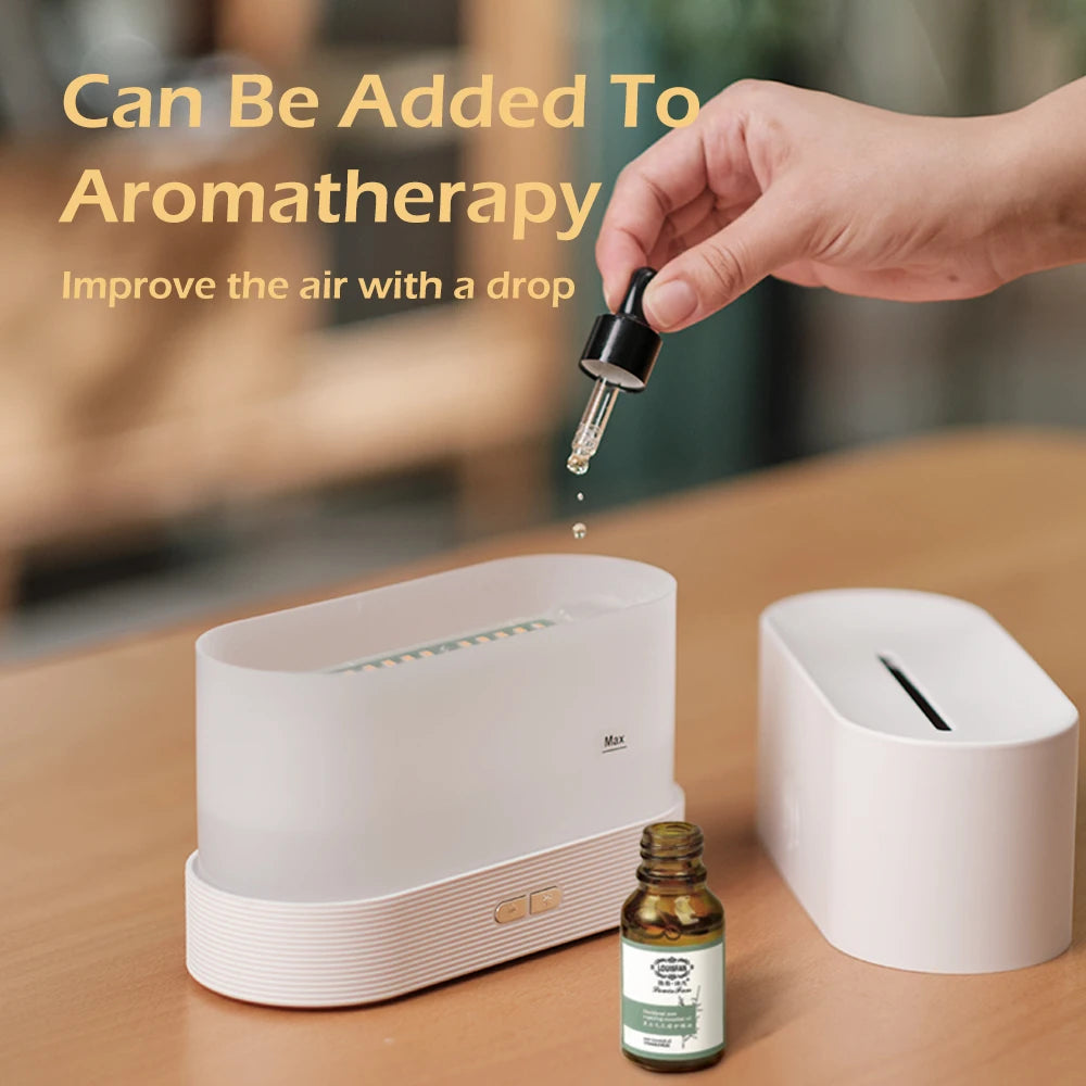 Aroma Diffuser Air Humidifier Ultrasonic Cool Mist Maker With LED Lighting Simulation Colorful Flame Fragrance Machine