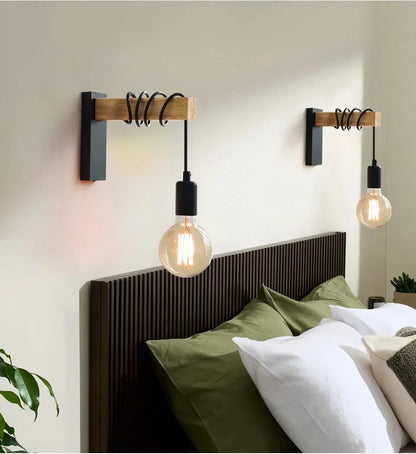 Retro Wood Led Wall Lamp