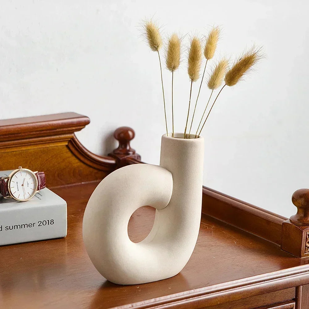 Curved Ceramic Flower Vase
