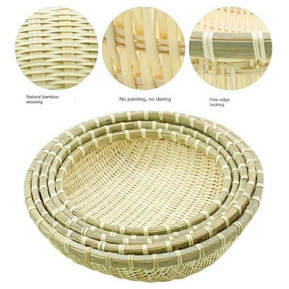 Bamboo Woven Dustpan Storage Basket Bamboo Product Basket Storage Basket Wash Vegetables Drain Water To Rice Basket Fruit Basket